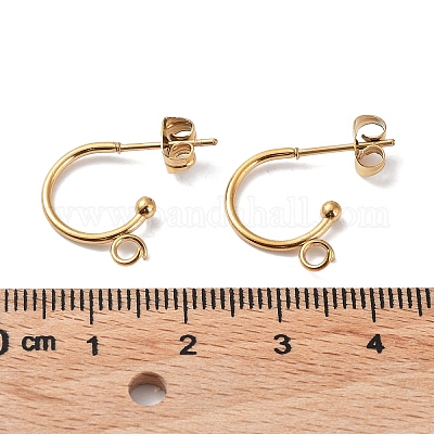 Фурнитура для сережек-гвоздиков из нержавеющей стали 304 STAS-Z028-B02-G-02-1