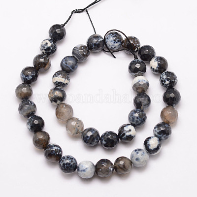 Бусы из натурального огненного агата с потрескиванием G-K166-07F-10mm-07-1