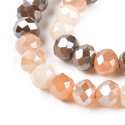 Стеклянные бусины с гальваническим покрытием  GLAA-T023-B16-04-1