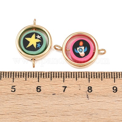 Пластиковая рамка ccb с бусинами из полимерной глины в космической тематике KK-D103-10C-G-1