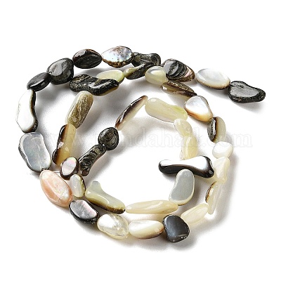 Нити бусин из натуральной черной ракушки для губ SHEL-G020-04-1