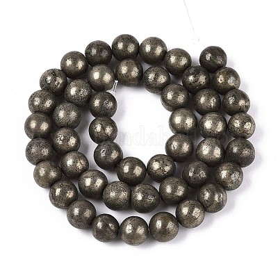 Природного пирита бисер нитей G-S249-01-8mm-1