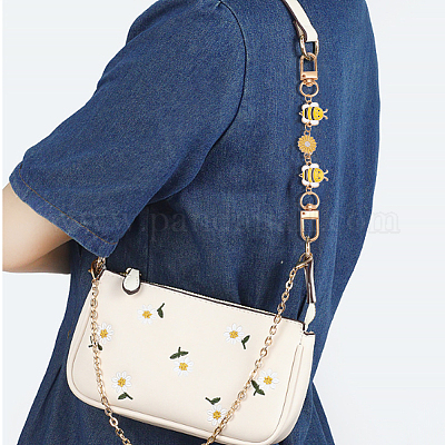 Удлинители ремешка из эмали из сплава подсолнуха и пчелы AJEW-AB00096-1