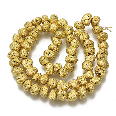 Гальванические бусины из натуральной лавы&nbsp;G-S352-29G-1