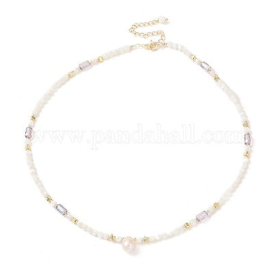 Ожерелья из натуральных бисерных ракушек трохид NJEW-L119-03G-1