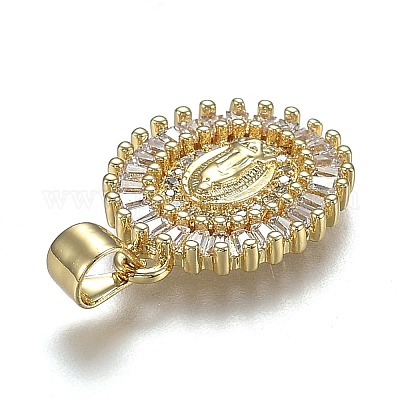 Кулоны из латуни mirco pave прозрачные кубические циркония ZIRC-A011-20G-1