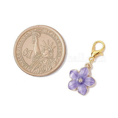 Подвески из эмали из цветочного сплава HJEW-JM03801-1