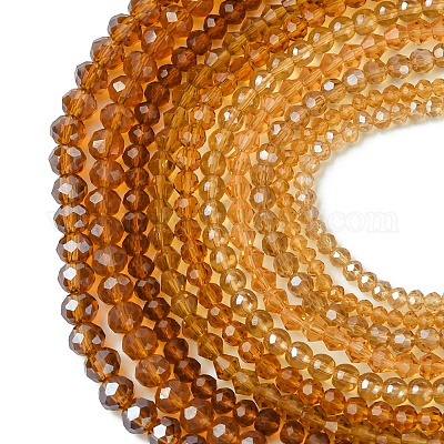 Стеклянные бусины с гальваническим покрытием  EGLA-FS0001-42C-1