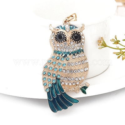 Брелки со стразами из сплава&nbsp;PW-WGEC439-02-1