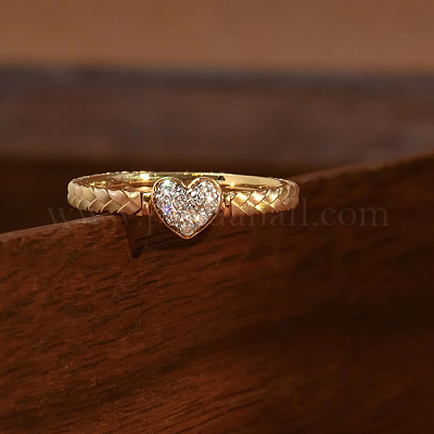 Кольца для пальцев из стерлингового серебра с микропаве из прозрачных кубических цирконий в форме сердца 925 шт. FS-WGC3F33-02-1