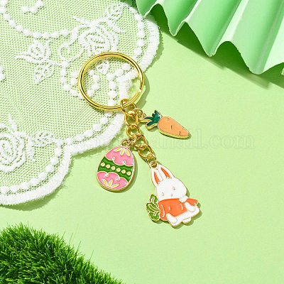 Брелок-кулон из эмалированного сплава с пасхальным яйцом KEYC-JKC00580-05-1