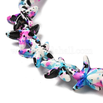 Нити из синтетических бирюзовых бусин G-P507-04F-1