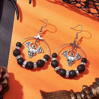 Серьга-подвеска из латуни с нержавеющей сталью 304 EJEW-TA00466-1