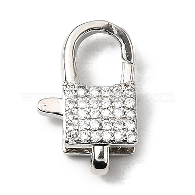 Застежки-клешни из прозрачной латуни с кубическим цирконием KK-Z078-48A-P-1