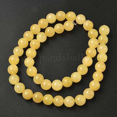 Естественный желтый нефритовый шарик нити G-K121-01-8mm-1
