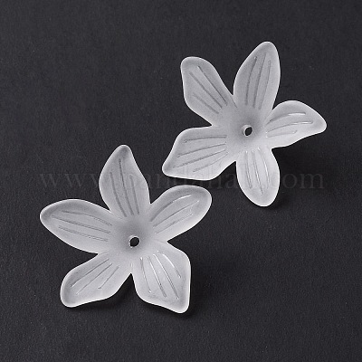 5-лепестковые прозрачные акриловые шарики OACR-A017-15-1