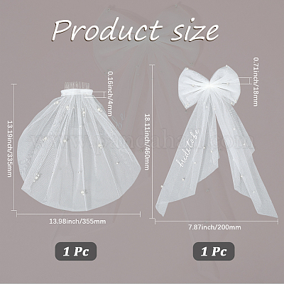 2 шт. 2 стиля бант из полиэстера с пластиковыми жемчужинами заколки для волос&nbsp;PHAR-CY0001-05-1