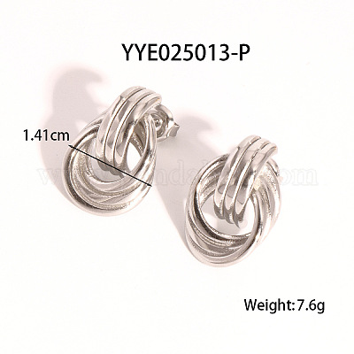 Серьги-гвоздики из нержавеющей стали 304 с текстурой в виде нескольких кругов WP5091-2-1