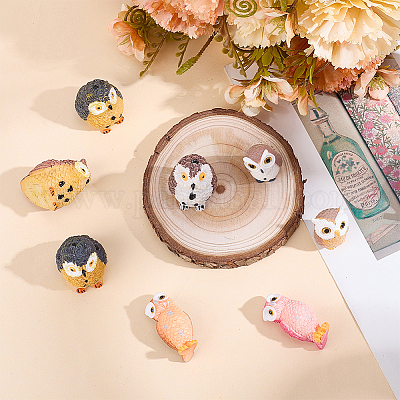 16шт 8-х стилевые фигурки совы из смолы DJEW-DR0001-09-1