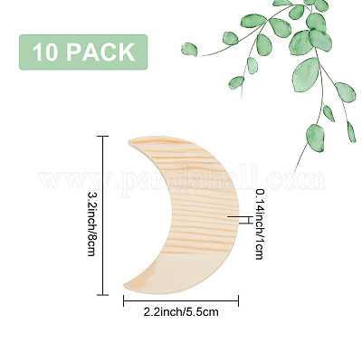 Незавершенная деревянная форма полумесяца WOOD-WH0124-09-1