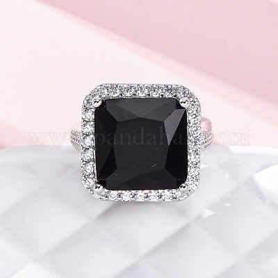 Латунные кольца-манжеты с микропаве и прозрачным цирконием для женщин&nbsp;RJEW-A062-04P-1