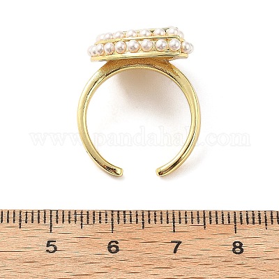 Перстни из абс-пластика с жемчугом RJEW-L128-02G-1