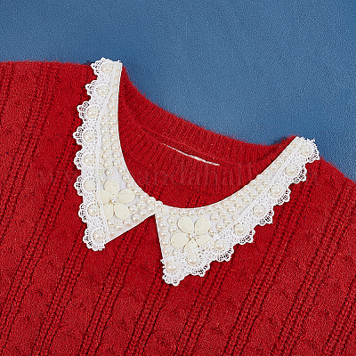 Пластиковый ошейник с жемчугом и кристаллами и стразами AJEW-WH0326-08C-1