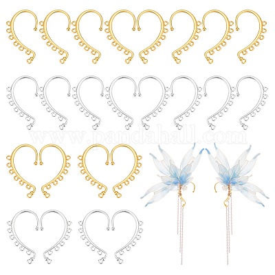 32шт 2 цвета сплава ушные манжеты выводы FIND-UN0015-92-1