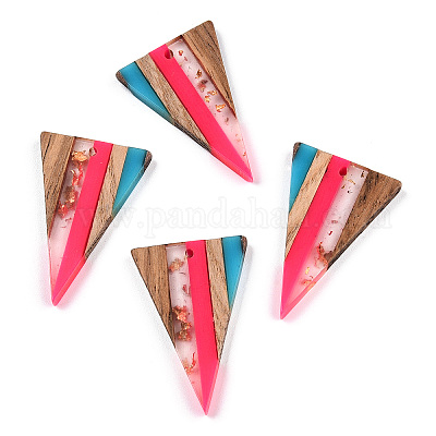 Подвески из прозрачной смолы и ореха RESI-TAC0017-50-A02-1