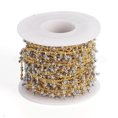 Латунная цепочка из бисера ручной работы CHC-G011-07G-05-1