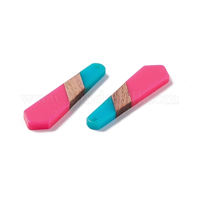 Подвески из непрозрачной смолы и ореха RESI-M027-10C-1