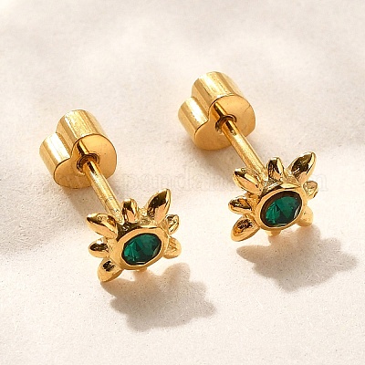 Серьги-гвоздики из нержавеющей стали 304 с ионным покрытием (IP) EJEW-A118-16G-01-1