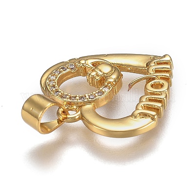 Латунные микропаве прозрачные подвески с фианитом ZIRC-A011-05G-1