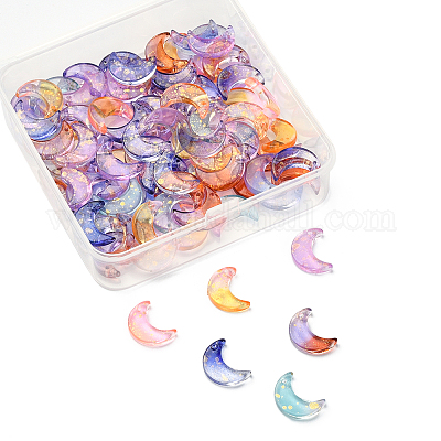 100шт 5 цвета стеклянные подвески GLAA-CJ0001-64-1