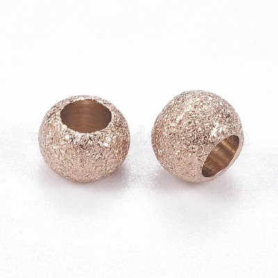 Ионное покрытие (ip) текстурированные бусины из нержавеющей стали 304 STAS-I081-4mm-04RG-1