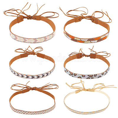 6 шт. 6 стиля повязок для шляп из искусственной замши и стекла DIY-HY0003-14-1