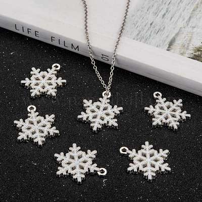 Снежинка сплава эмали подвески X-ENAM-R041-34-1