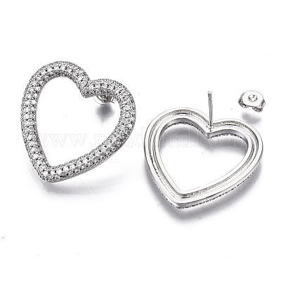 Серьги-гвоздики из циркония EJEW-T046-012P-NF-1