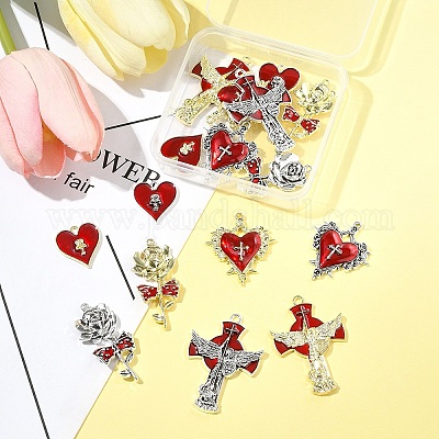 16шт 8 стиля подвески из сплава с эмалью FIND-FS0003-88-1