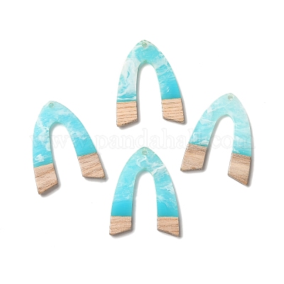 Полупрозрачные подвески из смолы и орехового дерева RESI-XCP0001-97B-1