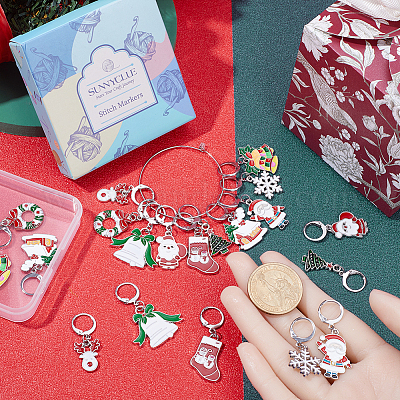 Эмалевый колокольчик/Санта-Клаус/снежинка на тему Рождества HJEW-SC0001-43-1