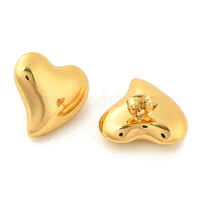 Серьги-гвоздики в форме сердца из нержавеющей стали 304 EJEW-Q011-04G-1