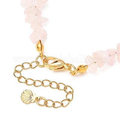 Браслеты из бусин из натурального розового кварца BJEW-JB12413-02-1