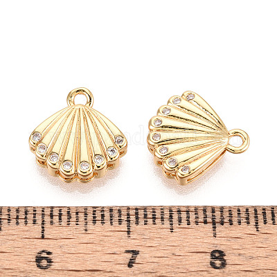 Латунные микропаве прозрачные подвески с фианитом KK-T074-117A-G-1