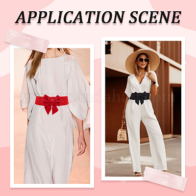 3 шт. 3-х цветные эластичные цепочные ремни с бантом AJEW-CP0008-09-1