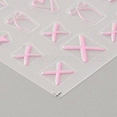 4 лист 4-х цветных пластиковых наклеек для дизайна ногтей в виде банта&nbsp;MRMJ-DJ0001-12-1