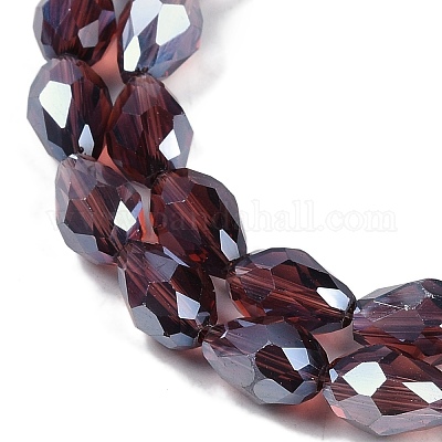 Прозрачные стеклянные бусины гальваническим пряди EGLA-N013-T6mm-B03-1