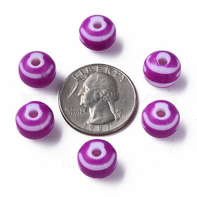 Непрозрачные полосатые акриловые бусины MACR-S373-27A-02-1