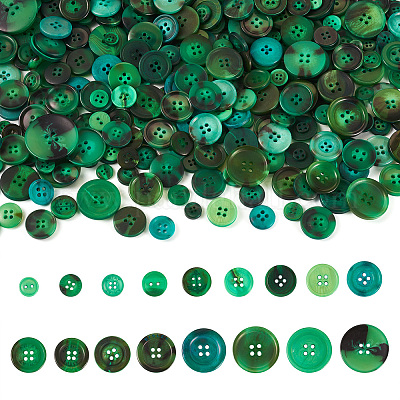 Плоские круглые пуговицы из смолы BUTT-TAC0017-01F-1