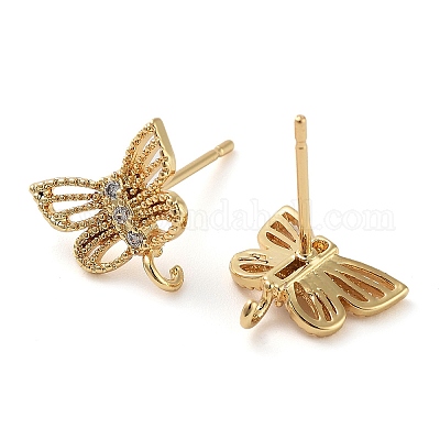 Серьги-гвоздики из циркония KK-K364-05G-1